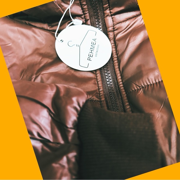 Cocoa Cropped Zip Up Puffer Jacket/Warm Padding/Quilted Winter Jacket BY PEHMEA - Picture 3 of 5